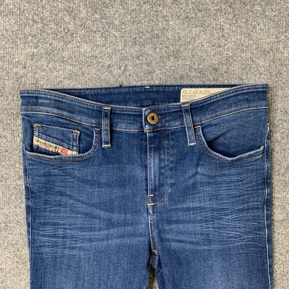 Diesel Jeans Womens 27 Regular Waist Super Slim Skinny Stretch Distressed Knee - Picture 4 of 15